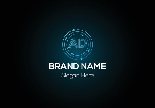 Abstract AD letter modern initial lettermarks logo design vector