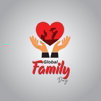 Global Family day. stay with family stay safe. Vector illustration.