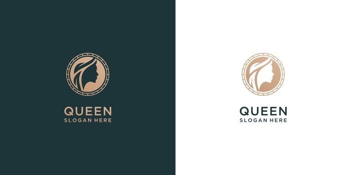 beautiful woman face logo design. fancy icon for beauty spa, salon, and feminine symbol. vector