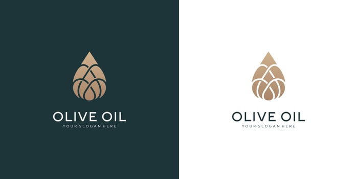 Luxury Olive Oil logo design vector