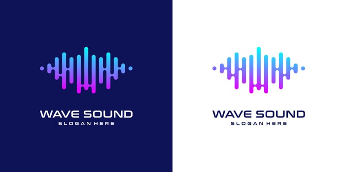 Sound wave logo design inspiration vector