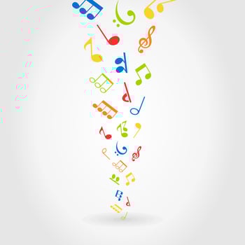 Notes on a black background. A vector illustration