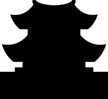 House in oriental style silhouette. vector