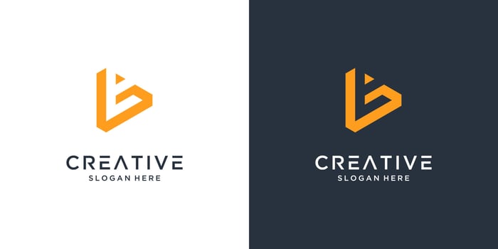 Minimal abstract letter B with logo design inspiration vector