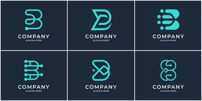 Set of monogram B logo template. Creative initial letter BB logo collection. vector