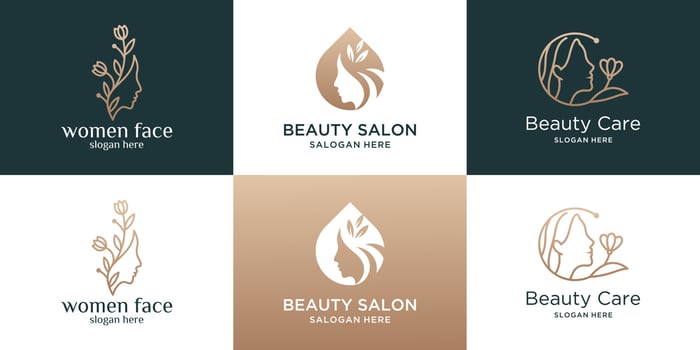 Collection of beauty feminine salon logo template vector