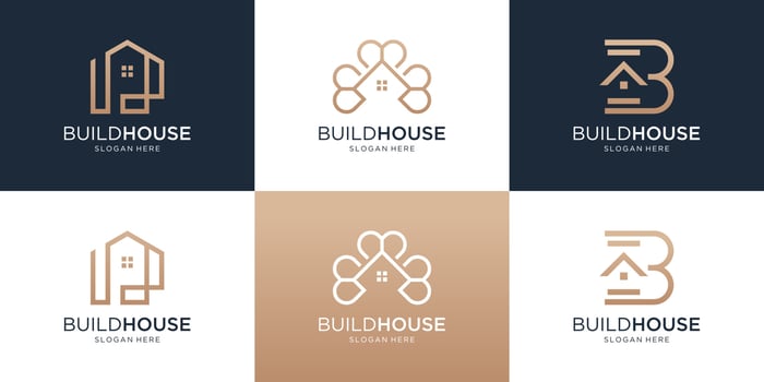 House real estate logo design collection. Creative home line logo set. vector