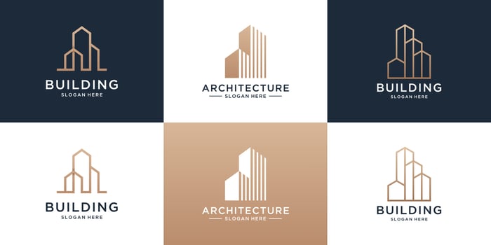 Set of collection real estate apartment logo design with building structure vector
