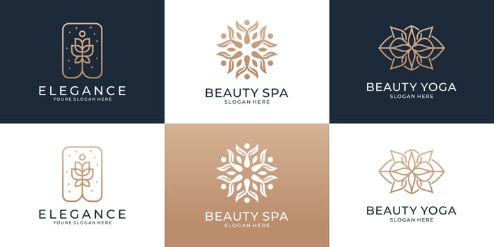 Set of collection abstract circle logo design with luxury concept logo template vector