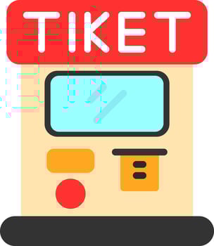 Ticket Machine Vector Icon Design