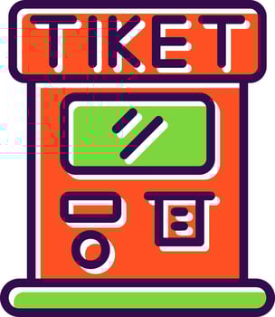 Ticket Machine Vector Icon Design