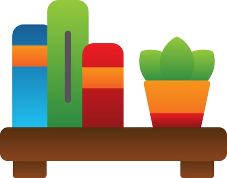 Book Shelf Vector Icon Design