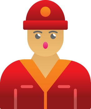Fireman Vector Icon Design
