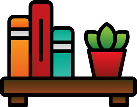 Book Shelf Vector Icon Design