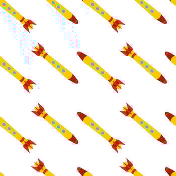 Seamless pattern with space rocket. Vector illustration.