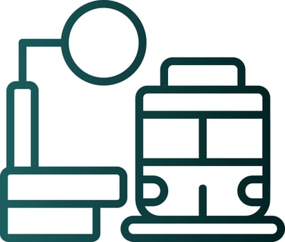 Train Stop Vector Icon Design