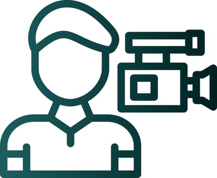 Camera Man Vector Icon Design
