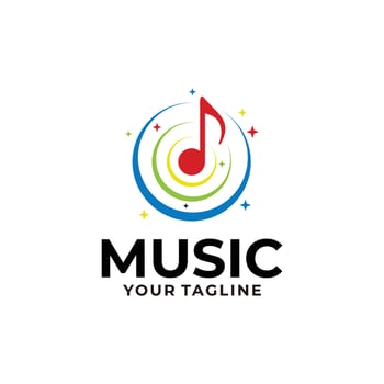 music logo icon vector isolated