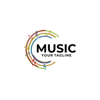 music logo icon vector isolated