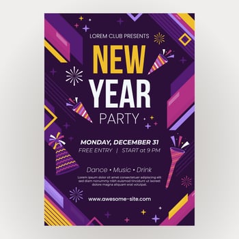 New Year Party Poster vector