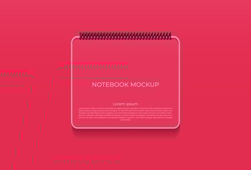 modern magenta color notebook mockup templates vector