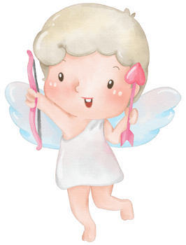 Watercolor Valentine's Day Cupid cartoon cute png