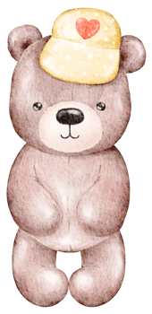 Watercolor Valentine's Day Teddy bear png