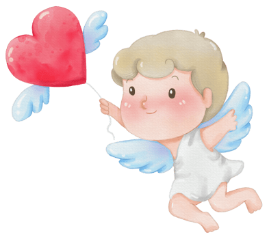 Watercolor Valentine's Day Cupid cartoon cute png