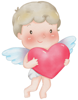 Watercolor Valentine's Day Cupid cartoon cute png