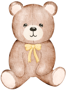 Watercolor Valentine's Day Teddy bear png