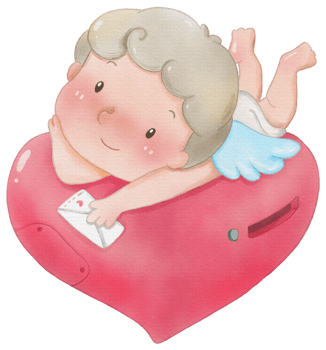 Watercolor Valentine's Day Cupid cartoon cute png