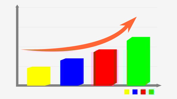 Business Infographic bar chart vector illustration