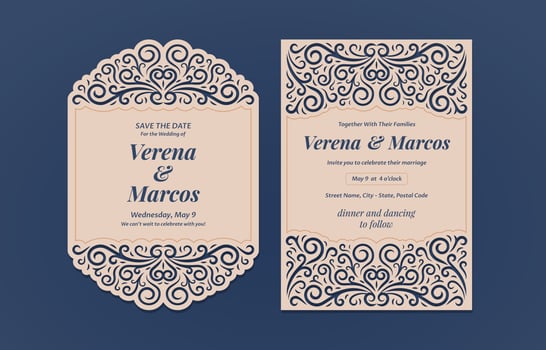 Laser Cut Wedding Invitation vector