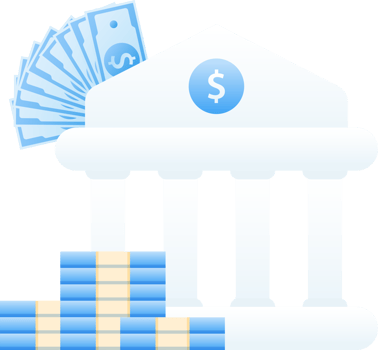 Flat design of payment and finance with Banknote, bank and note, money and bank. png