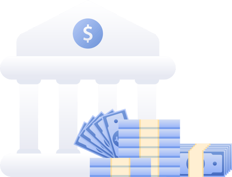 Flat design of payment and finance with Banknote, bank and note, money and bank. png
