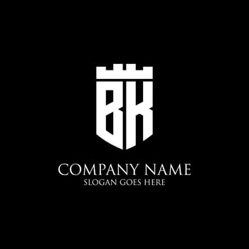 BK initial shield logo design Inspiration, crown royal logo vector - easy to used for your logo