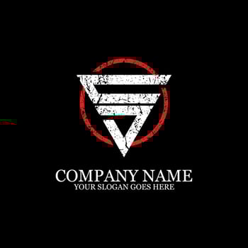 CJ initial name logo design, with grunge style, Letter logo vector in the circle