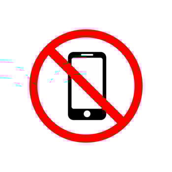 Smartphone use prohibition icon vector design