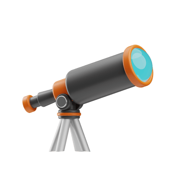 education, object telescope illustration 3d png