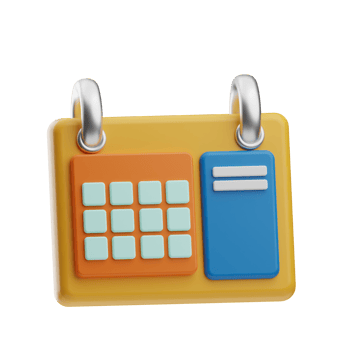 education, object time table illustration 3d png
