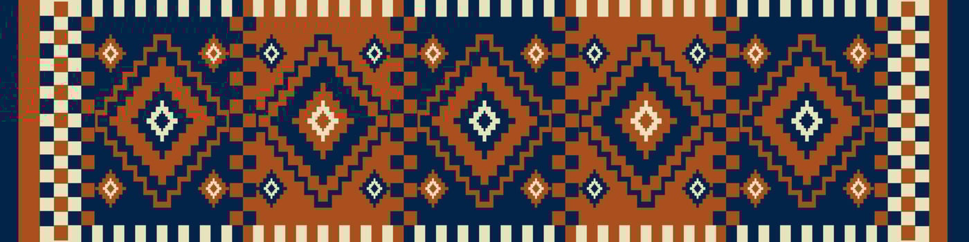 Southwest geometric vintage pattern. Ethnic geometric square diamond colorful vintage seamless pattern background. Kilim pattern use for carpet, area rug, tapestry, mat, home decoration element vector