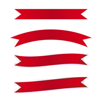 Red Ribbon Design on white background. vector illustration