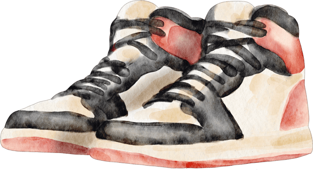 watercolor basketball shoes png