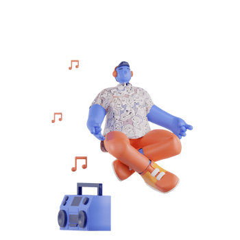 Man enjoying music png