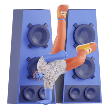 Man dancing using big sound png