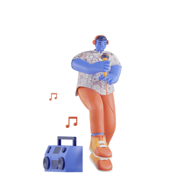 Man singing rap music png