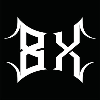 BX Logo monogram with abstract shape design template vector