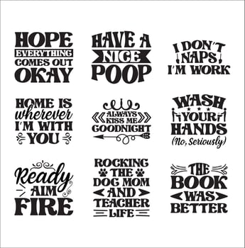 Bathroom t-shirt design set vector