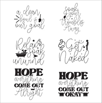 Bathroom t-shirt design set vector