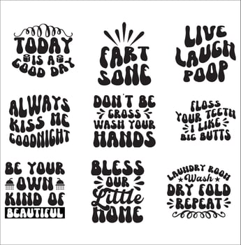 Bathroom t-shirt design set vector